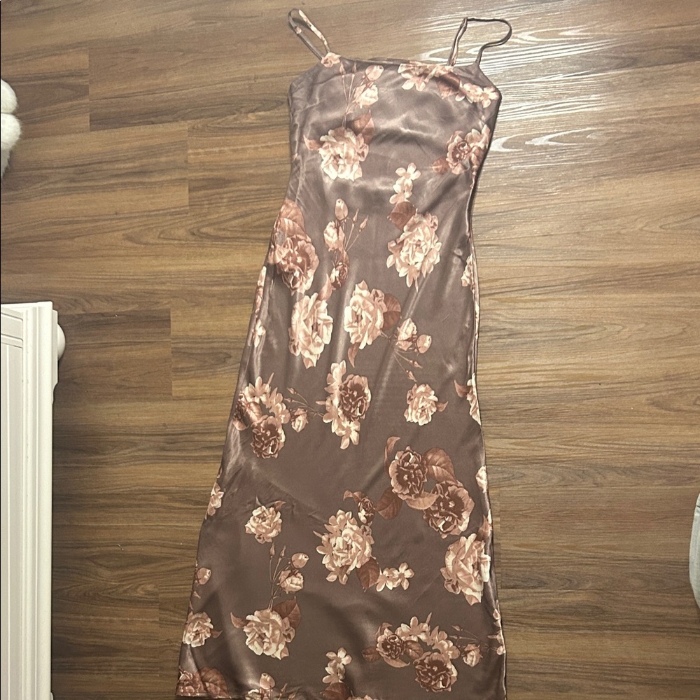 Dynamite Brown Floral Maxi Dress